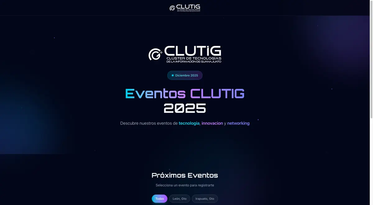 Página principal de Eventos CLUTIG 2025